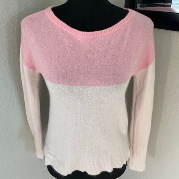 ATM Anthony Thomas Melillo Pink Colorblock Cashmere Sweater XS - Picture 6 of 16